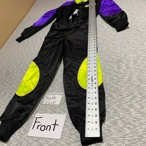 Gearbox Black multicolor racing suit with reflective kids size XS(8-10).SKU-C114